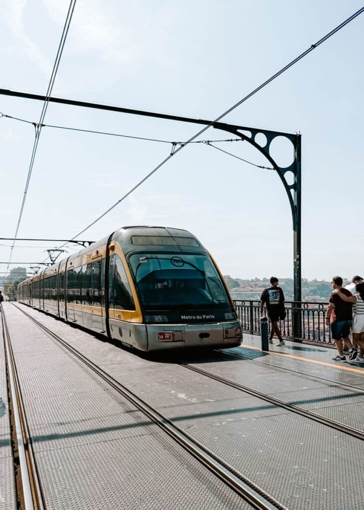 Taking the metro over the Dom Luis I Bridge is a must do in Porto