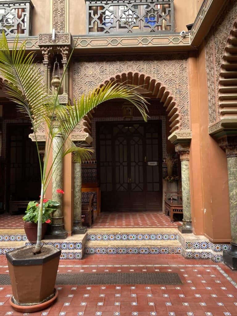 The Moorish courtyard of Casa do Alentejo in Lisbon