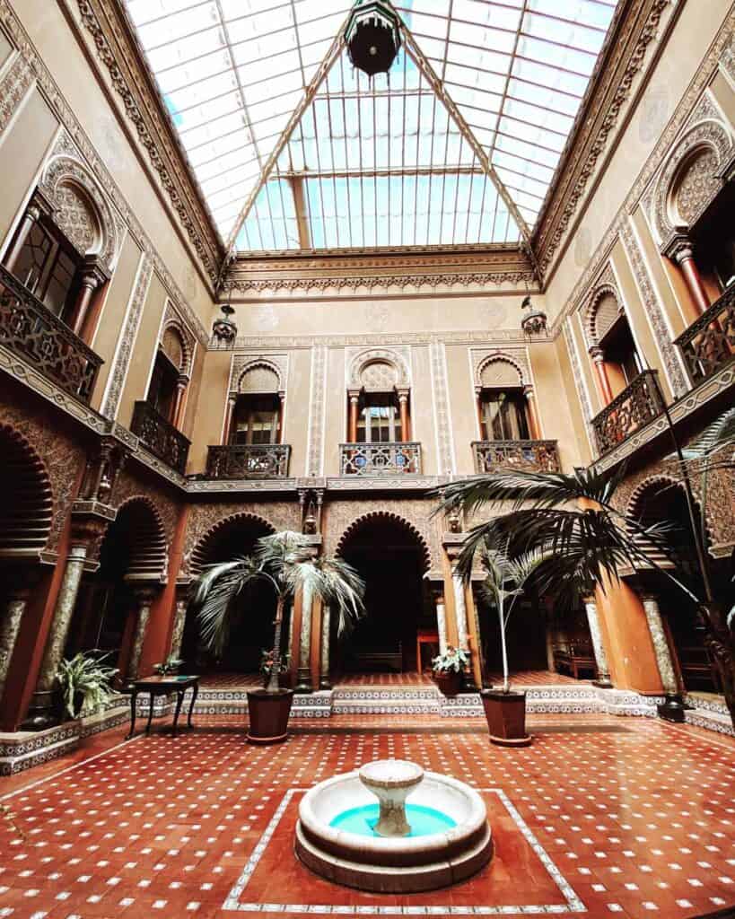 The Moorish courtyard of Casa do Alentejo in Lisbon