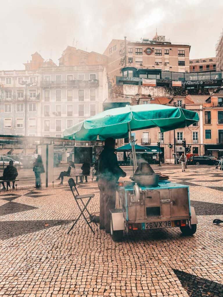 Chestnut seller in Lisbon in November