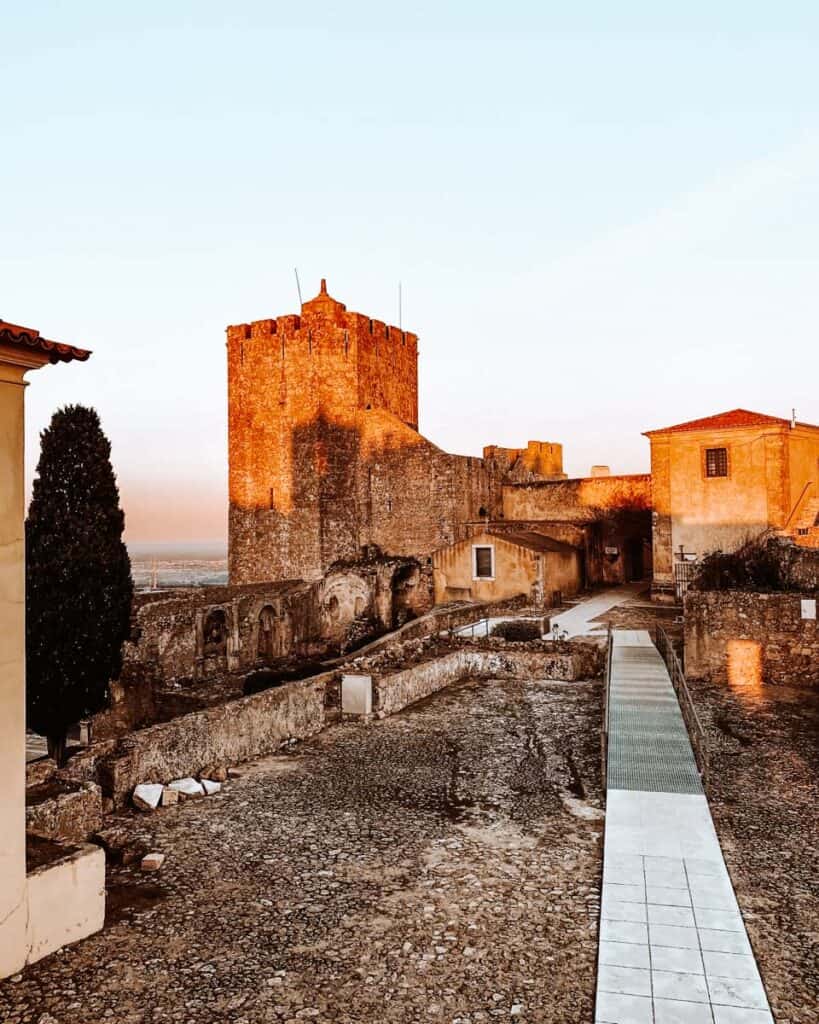 Palmela Castle Portugal during sunset