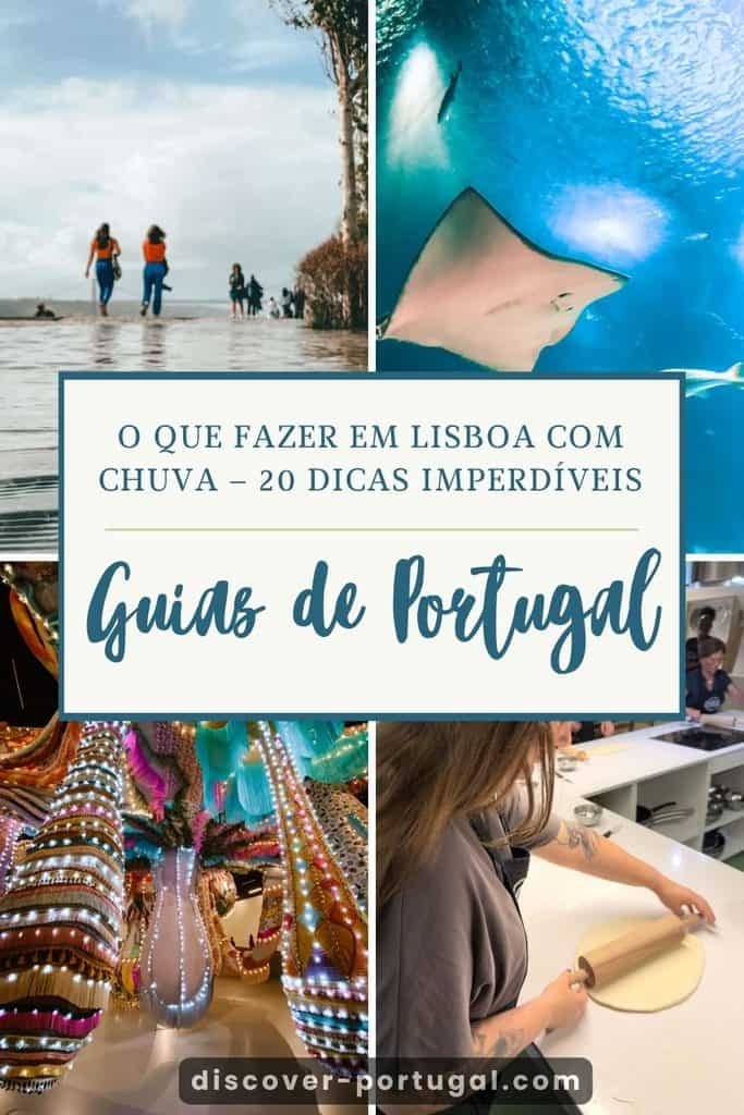 Pinterest pin para Lisboa com chuva