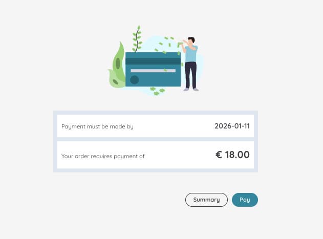Payment screen for Madeira trail reservations, showing the total fee and deadline to complete payment.