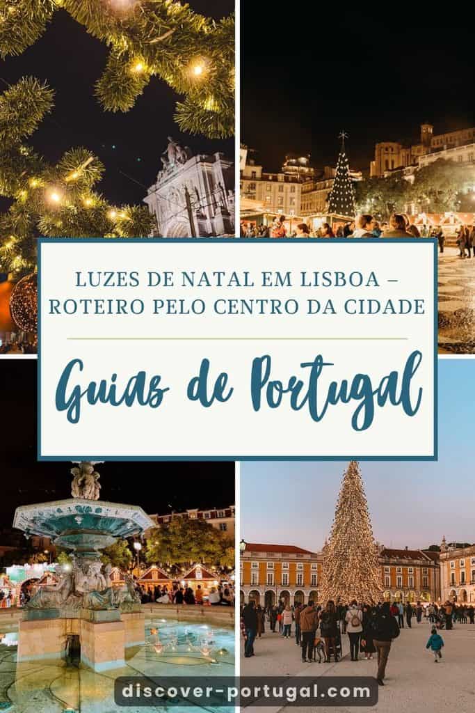 Pinterest pin para luzes de Natal em Lisboa